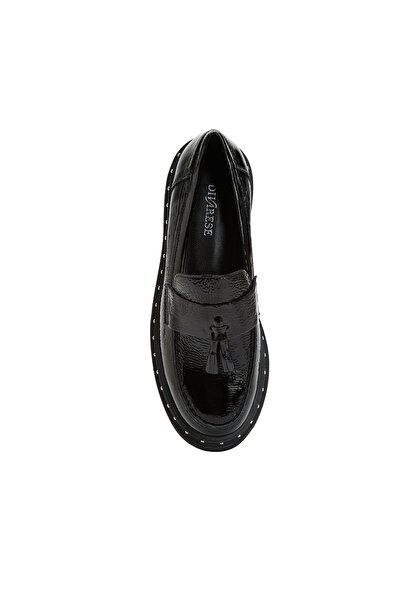 Dıvarese Siyah Kadın Deri Loafer