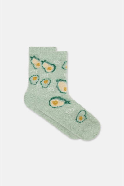 SUWEN Fluffy Avocado Soket Çorap