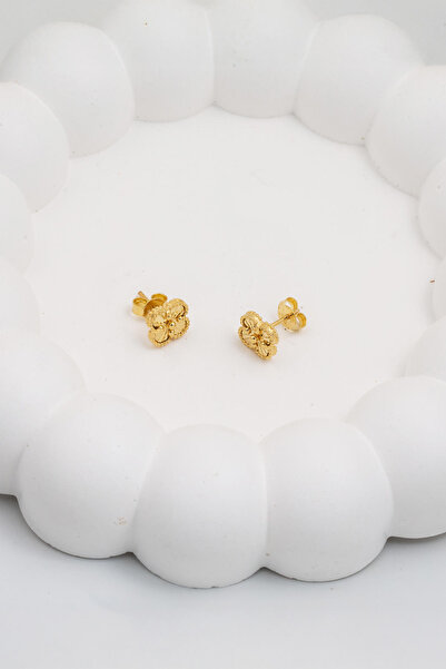 Bilezikci Van Cleef 14 Ayar Altın Küpe