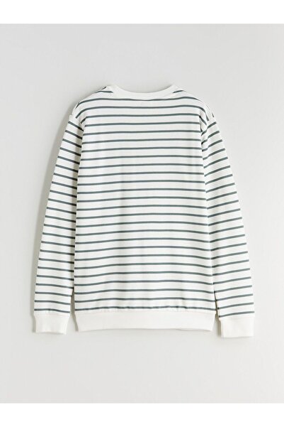 LC Waikiki LCW Kids Bisiklet Yaka Çizgili Erkek Çocuk Sweatshirt