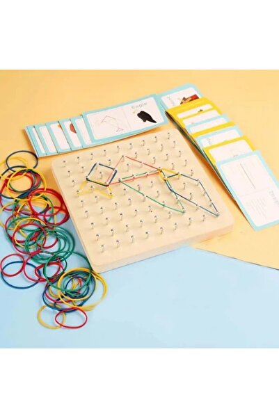OEMN Joc Creativ Montessori Geoboard cu Elastice
