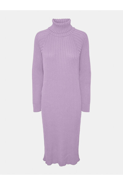 YAS Γυναικείο Πλεκτό Φόρεμα 26028660 Μωβ