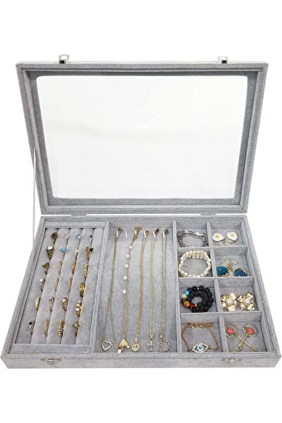 Hope صندوق منظم مجوهرات مخملي ثلجي من BesyPro للنساء والصديقات والزوجات، بغطا...