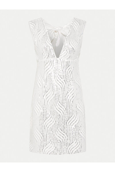 YAS Γυναικείο φόρεμα κοκτέιλ 26036725 Ασημί