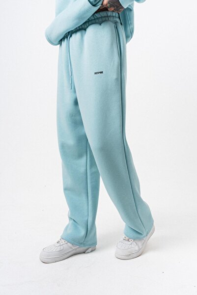 Respire Men's Basic Baggy Sweatpants with Text Detail Baby Blue
