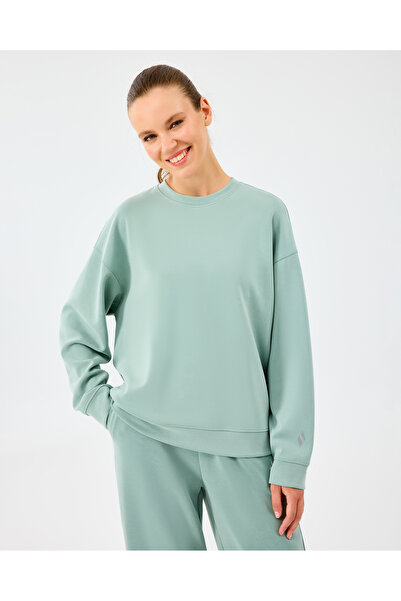SKECHERS W Lounge Loose Crew Neck Sweatshirt Kadın Lightgreen Sweatshirt S2510052-3869