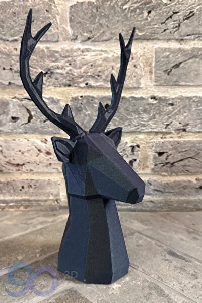 3DOria Geyik Büst & Dekoratif Geyik Kafa Biblo & Art & 17 CM & Kusursuz Tasarım