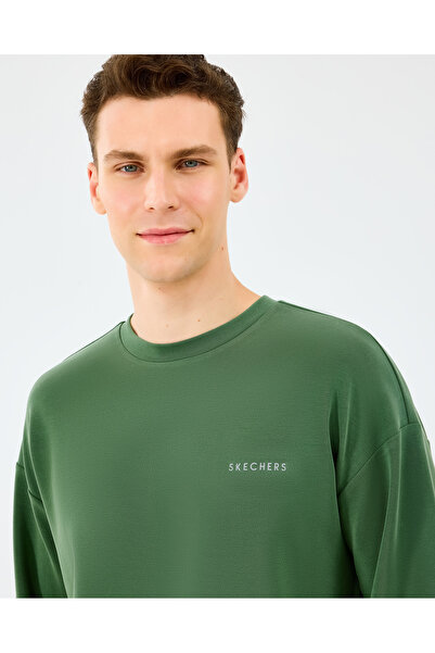 SKECHERS M Loose Crewneck Sweatshirt Erkek Haki Sweatshirt S2510041-4255