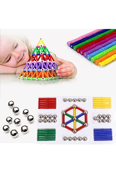 PROCART 3D magnetic construction set, 138 pieces, educational game age 6+,