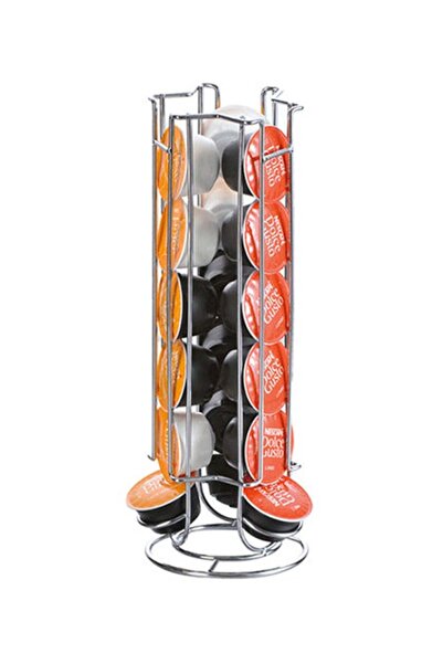 OASISWJ رف تخزين القهوة المعدني باللون الفضي 0.4 كجم