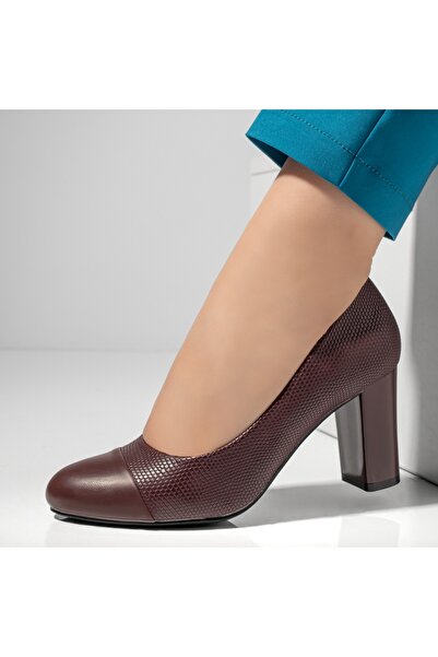 Modlet.ro Γυναικεία καφέ παπούτσια με χοντρό τακούνι MOD12892