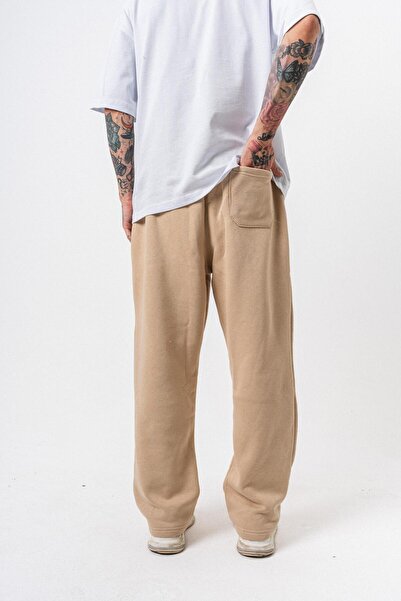 Respire Ανδρικό Φούτερ Basic Baggy με λεπτομέρεια κειμένου Μπεζ