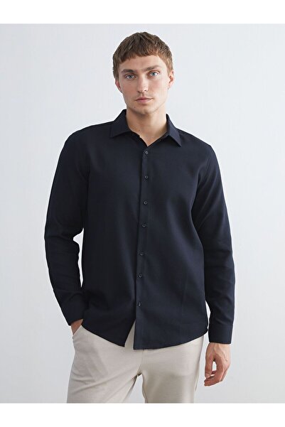 LC Waikiki SOUTHBLUE Slim Fit Uzun Kollu Armürlü Erkek Gömlek