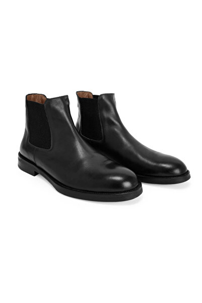 Hemington Doğal Antik Deri Siyah Chelsea Bot