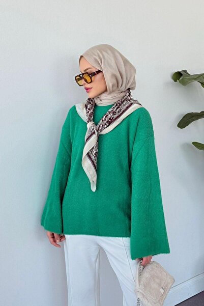 Hazamoda سترة بارس أنجورا خضراء