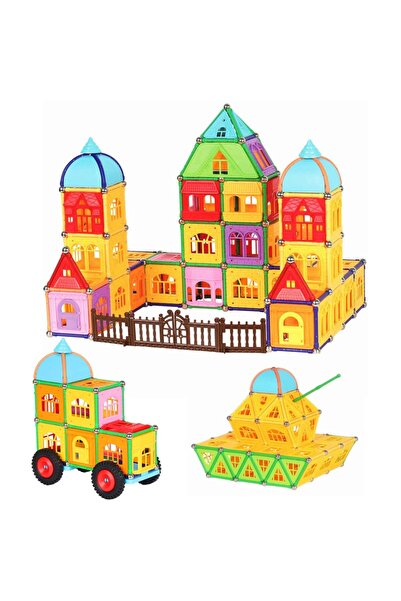 PROCART Magnetic construction set, 130 pieces, 3D castle construction, car, age 6+,