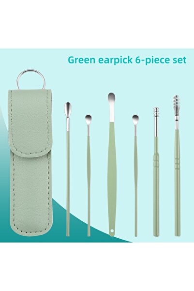 Choice4 Green B Ear Cleaning Tool Stainless Steel Ear Pick Kit &1Pc Storage B...