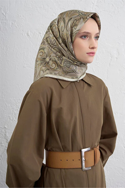 Armine Saf İpek Sura Etnik Desen Eşarp 9421D