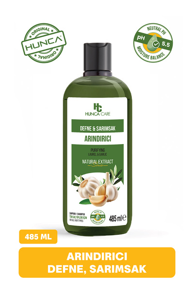 Hunca Care Defne Ve Sarımsaklı Şampuan, Saç Dökülmesine Karşı Yardımcı 485 ml