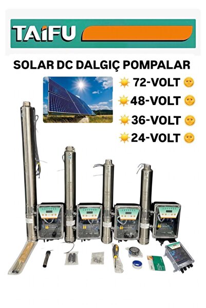 Taifu 370 WATT 36 VOLT DC SOLAR Güneş Enerji Derin Kuyu Hazır Paket Dalgıç Po...