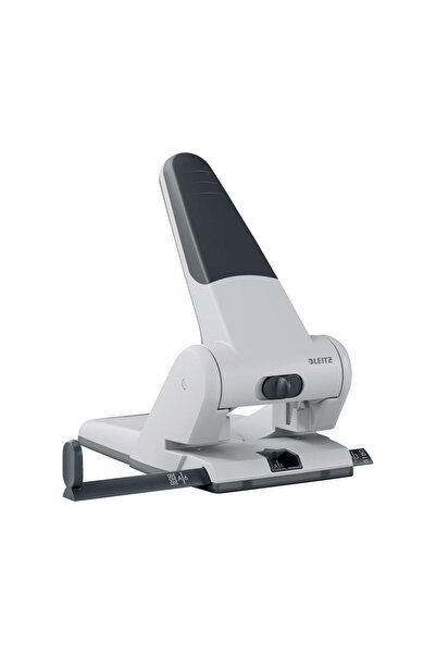 Leitz Perforator hârtie 2 găuri 65 foi metal 5180 parțial reciclat și gri