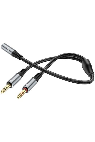 Hoco Audio Cable UPA21, 3.5 mm to 3.5 mm, Female to 2 x Male, 0.25 m, Black