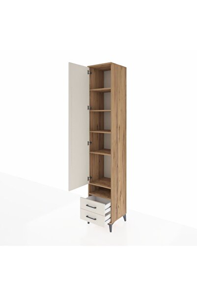 Dienni Hyperion Dolap 6 Raflı 2 Çekmeceli Tek Kapaklı 44x44x243 Çam-Aytaşı