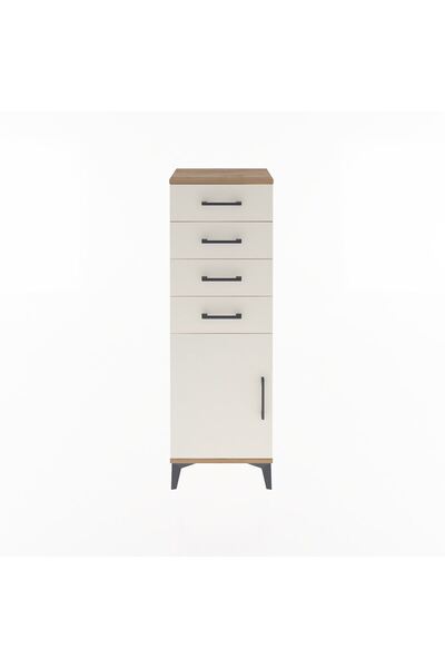 Dienni Arges Dolap Tek Raflı 4 Çekmeceli Tek Kapaklı 44x30x134 Çam-Aytaşı