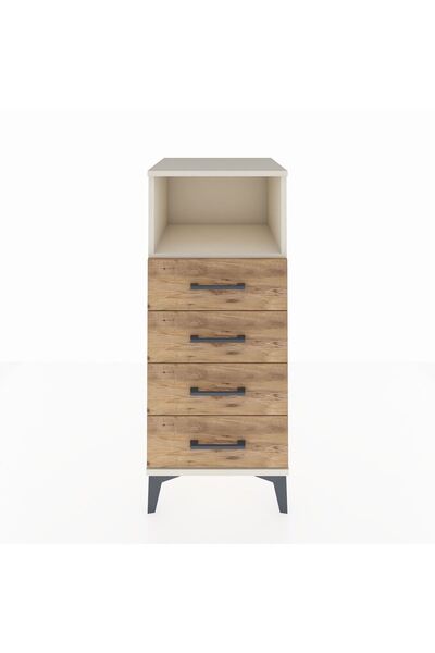 Dienni Hyperion Komodin Tek Raflı 4 Çekmeceli 44x44x106 Aytaşı-Çam