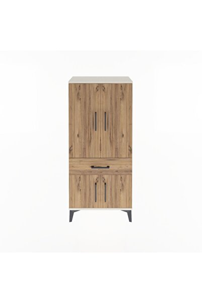 Dienni Arges Dolap 2 Raflı Tek Çekmeceli 4 Kapaklı 60x30x134 Aytaşı-Çam