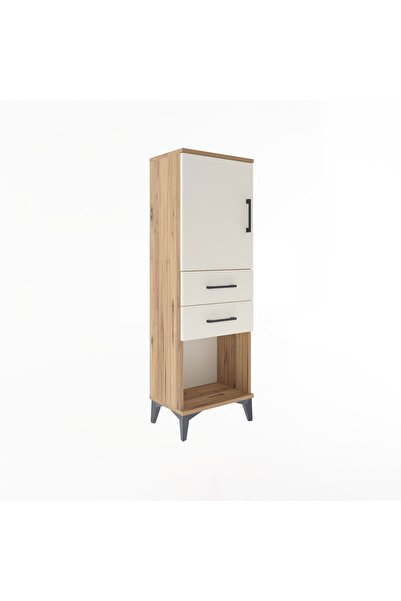 Dienni Arges Dolap 2 Raflı 2 Çekmeceli Tek Kapaklı 44x30x134 Çam-Aytaşı