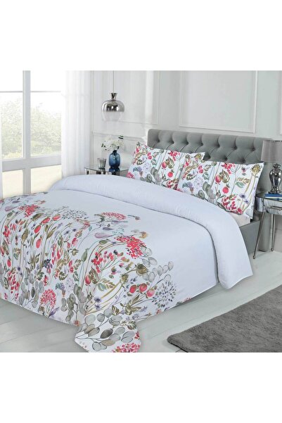 MAPLE LEAF طقم ملاءات سرير كينج من القطن الساتان، 3 قطع، 200 غرزة، زهري