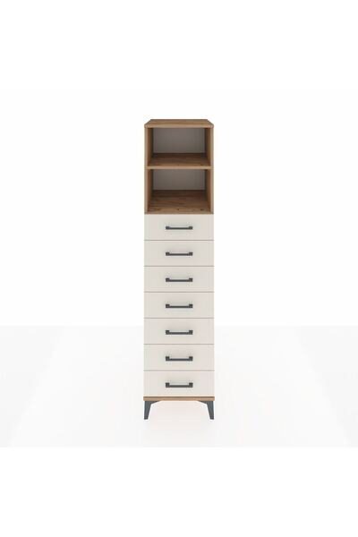 Dienni Kronos Dolap 2 Raflı 7 Çekmeceli 44x59x182 Çam-Aytaşı