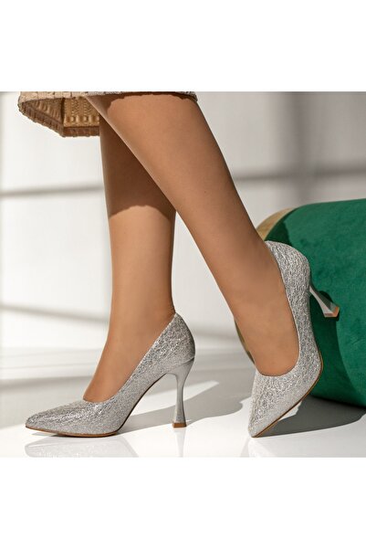 Modlet.ro Γυναικεία ασημένια στιλέτα με γκλίτερ MOD13923