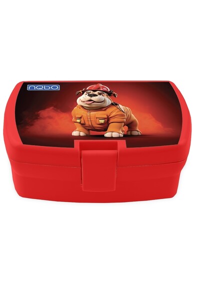 NEBO Sandwich Box Plastic with Designs, Red, 1L Capacity