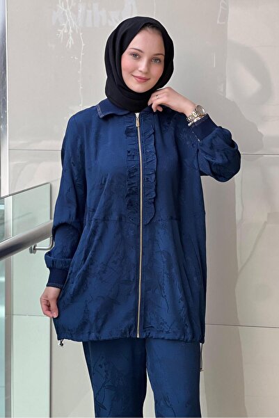 FUAT GÜRSEN Fuat Gürşen Floral Patterned Ruffled Zippered Cap