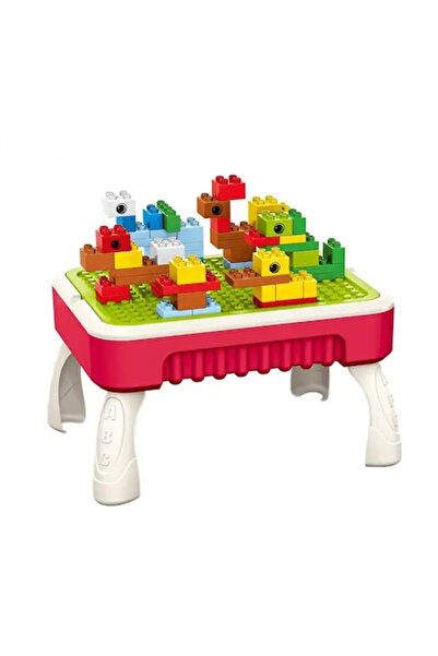 SMARTECH Masuta de joaca pentru copii, Multifunctionala 2 in 1, Tabla de Colorat, 5 Markere, Burete, 58 Cubur