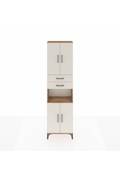 Dienni Arges Dolap 4 Raflı 2 Çekmeceli 4 Kapaklı 60x30x221 Çam-Aytaşı