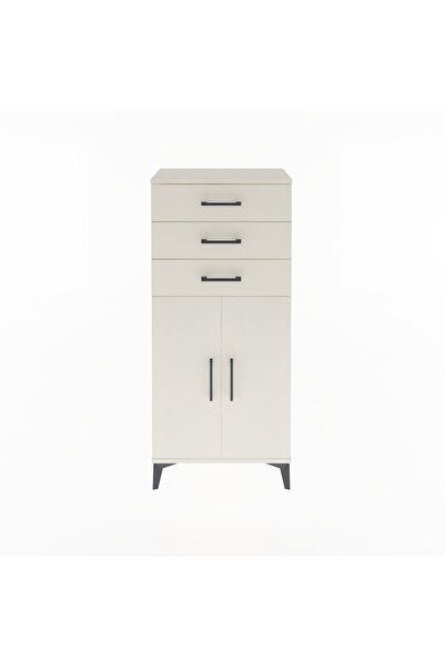 Dienni Arges Dolap Tek Raflı 3 Çekmeceli 2 Kapaklı 60x30x134 Antrasit-Aytaşı