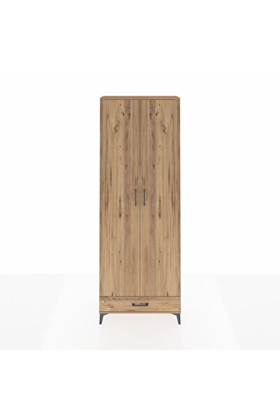 Dienni Arges Dolap 6 Raflı Tek Çekmeceli 2 Kapaklı 88x30x243 Çam-Çam