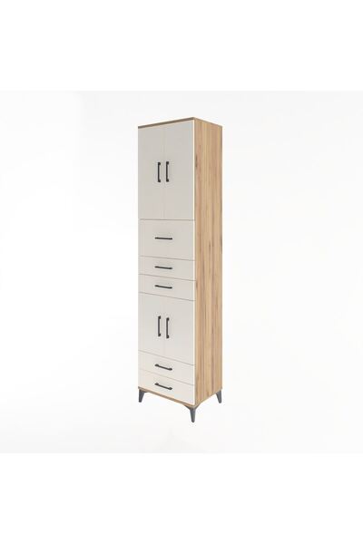 Dienni Hyperion Dolap 4 Raflı 5 Çekmeceli 4 Kapaklı 60x44x243 Çam-Aytaşı