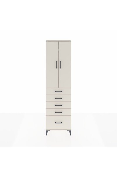 Dienni Arges Dolap 2 Raflı 5 Çekmeceli Tek Askılı 60x30x221 Aytaşı-Aytaşı