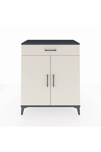 Dienni Hyperion Şifonyer 2 Raflı Tek Çekmeceli 2 Kapaklı 88x44x106 Antrasit-A...