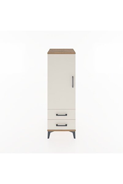 Dienni Hyperion Dolap Tek Raflı 2 Çekmeceli Tek Askılı 44x44x134 Çam-Aytaşı