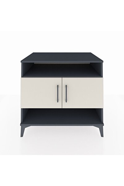 Dienni Kronos Şifonyer 3 Raflı 2 Kapaklı 88x59x80 Antrasit-Aytaşı