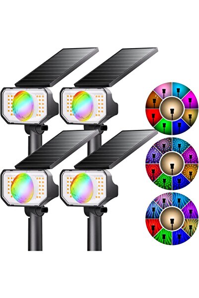 Quntis مصابيح Ambience Pro الشمسية الخارجية المقاومة للماء، 26+1 LED، 3 أوضاع...