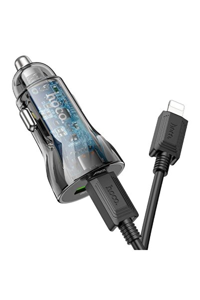 Hoco Încărcător auto Z47A, 2xUSB PD 30W încărcare super rapidă, negru