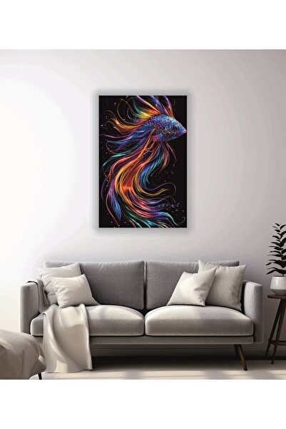 bds art sanatı evinize taşır Renkli Balık Temalı Cam Tablo