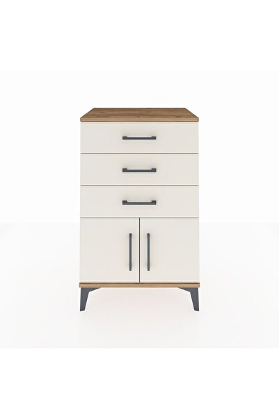 Dienni Hyperion Komodin 3 Çekmeceli 2 Kapaklı 60x44x96 Çam-Aytaşı