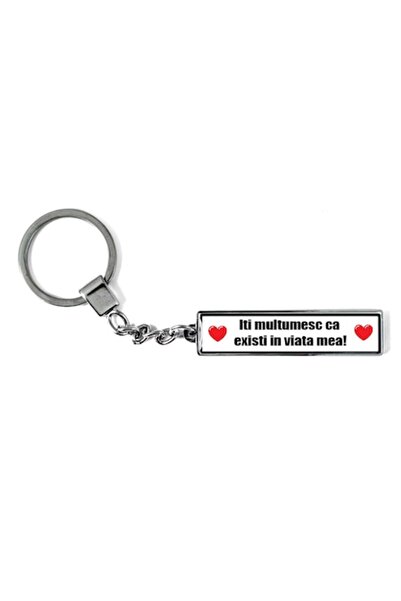 OEM Breloc metalic AUTO cu mesajul „Mulțumesc că ești în viața mea”, Betaprin...